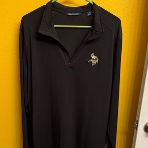 Cutter & Buck Black Minnesota Vikings Zip Up Pullover